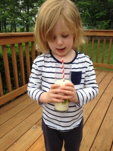 Ultimately, she decided she liked her smoothie with banana, too.