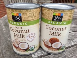 Light coconut milk weighs in at 240 calories per can; regular at 720.